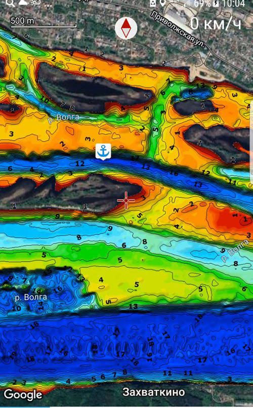Карта глубин около острова Судачий