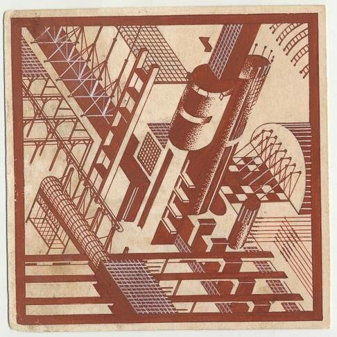 Яков Чернихов. Иллюстрация к книге «Архитектурные фантазии. 101 композиция», 1933 год, Государственный научно-исследовательский музей архитектуры имени Алексея Щусева © Public domain 