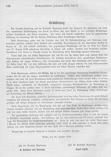 Текст Немецко-польского пакта о ненападении