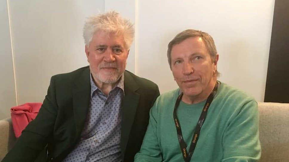 Андрей Плахов и Педро Альмодовар (слева).📷Фото: Андрей Плахов / Коммерсантъ