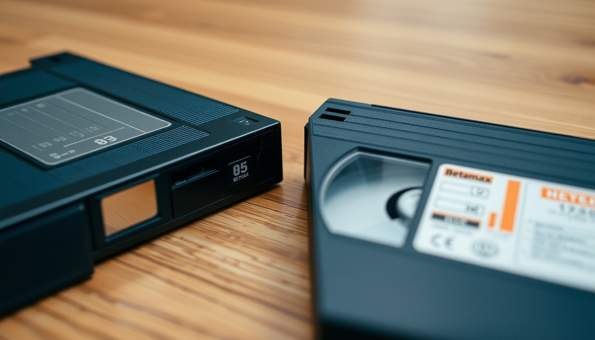    Кассеты видеомагнитофонов Betamax и VHS.