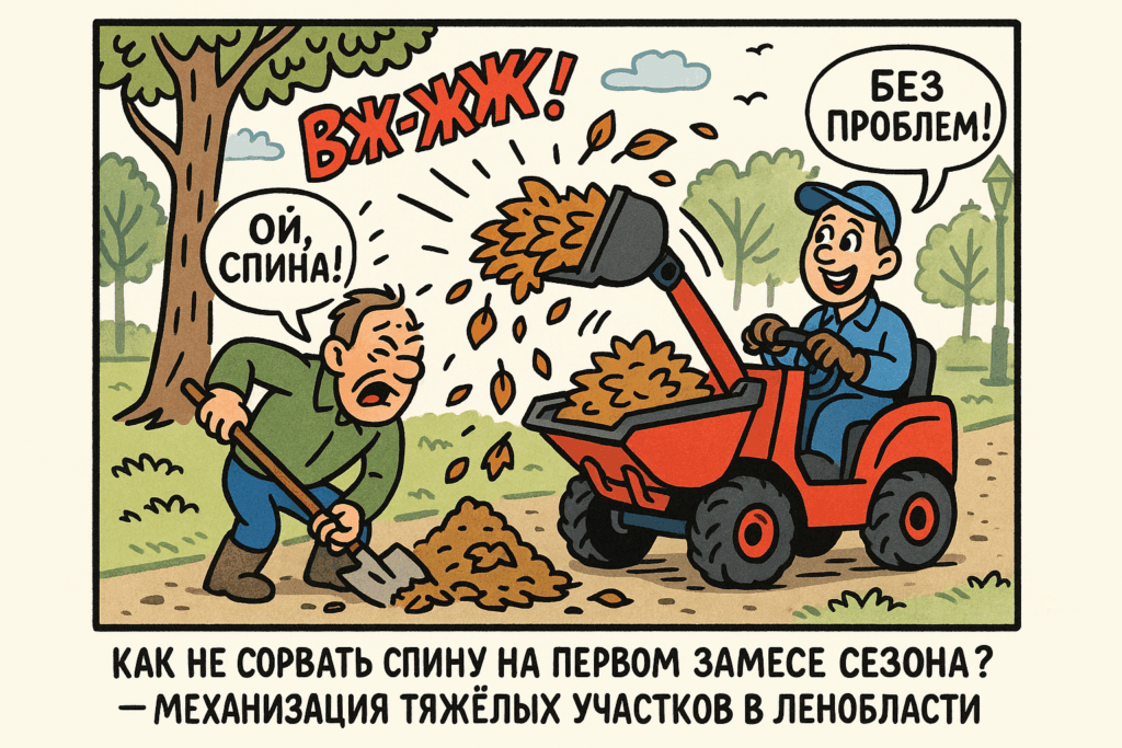    Правильная механизация тяжёлых участков позволяет снизить нагрузку на спину и избежать травм.