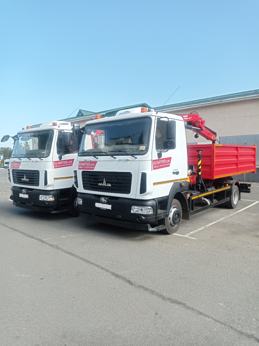 МАЗ с самосвальным кузовом и КМУ ИНМАН ИМ 77