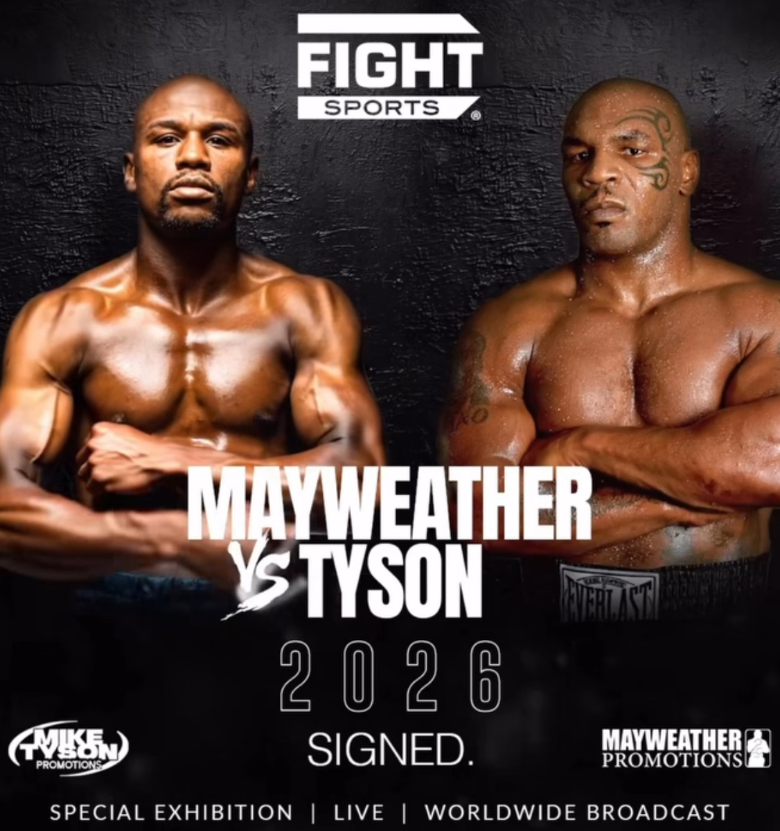 Флойд Мейвейзер (слева) и Майк Тайсон