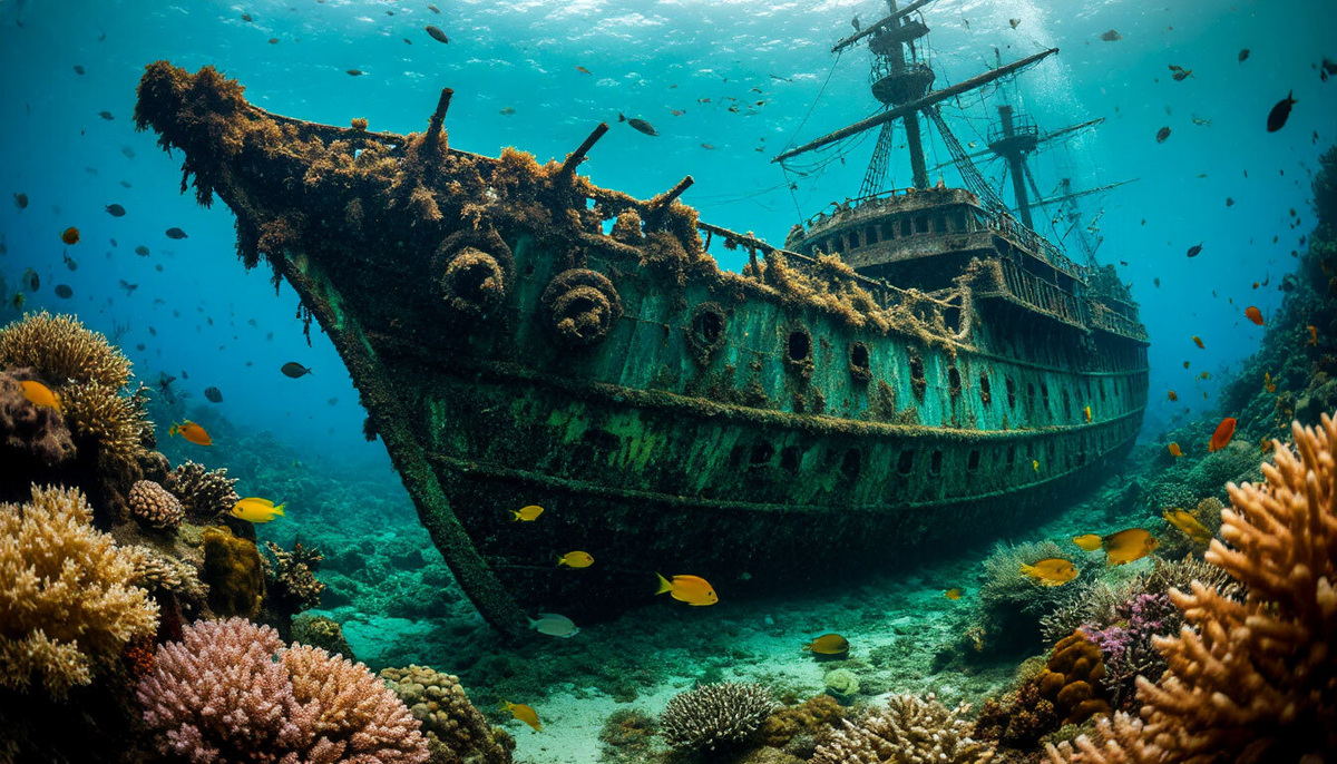 Судно, ставшее новым домом для морских обитателей.