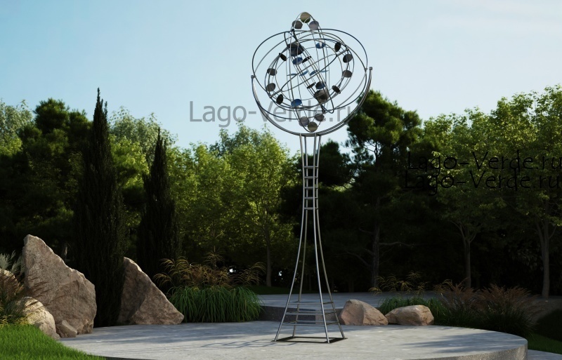 Ветряная кинетическая скульптура "Equilibrium" новый авторский дизайн от LAGO VERDE (с).