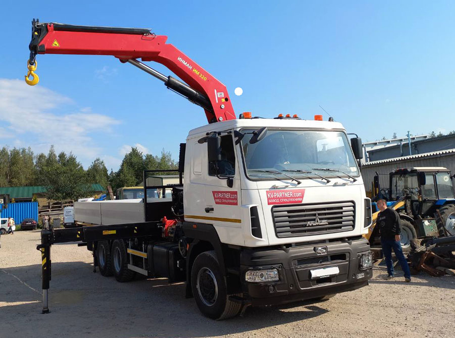 Бортовой МАЗ с КМУ ИНМАН ИМ 320