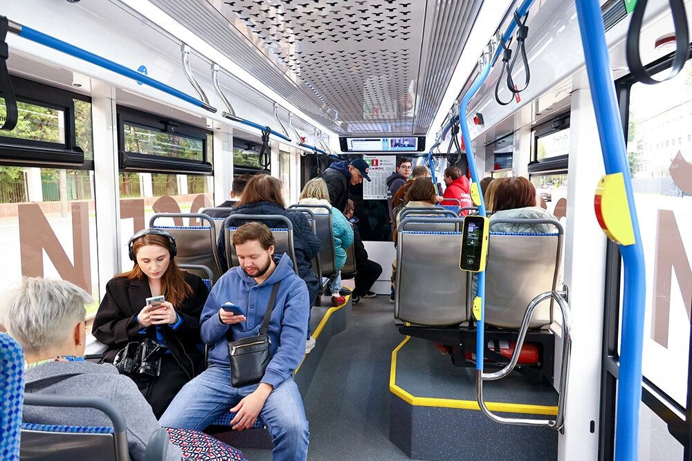    Запуск первого в России беспилотного трамвая на северо-западе Москвы. Фото: АГН Москва/ Ярослав Чингаев