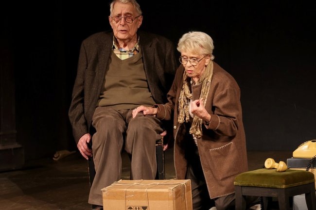    Актеры Алиса Фрейндлих (Этель Тэйер) и Олег Басилашвили (Норман Тэйер) во время спектакля «Лето одного года» в Большом драматическом театре имени Г. А. Товстоногова