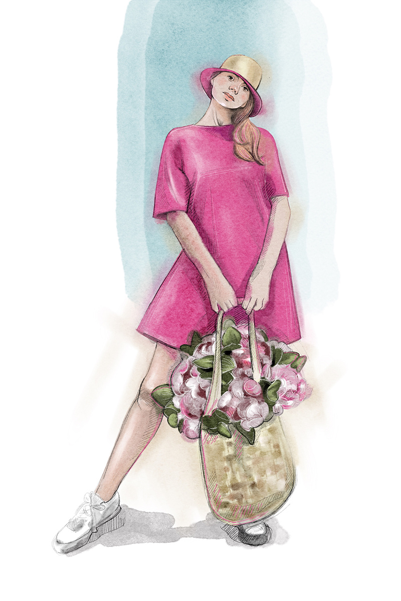 Девушка в панамке