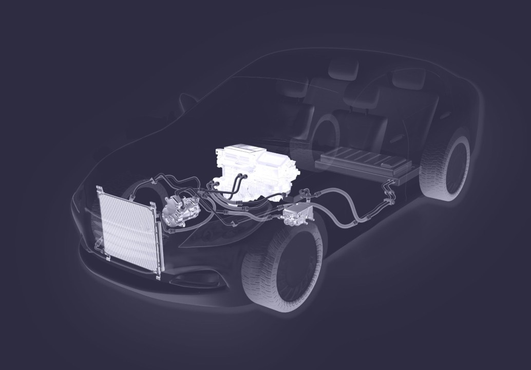 Схема автомобиля с радиатором системы охлаждения двигателя