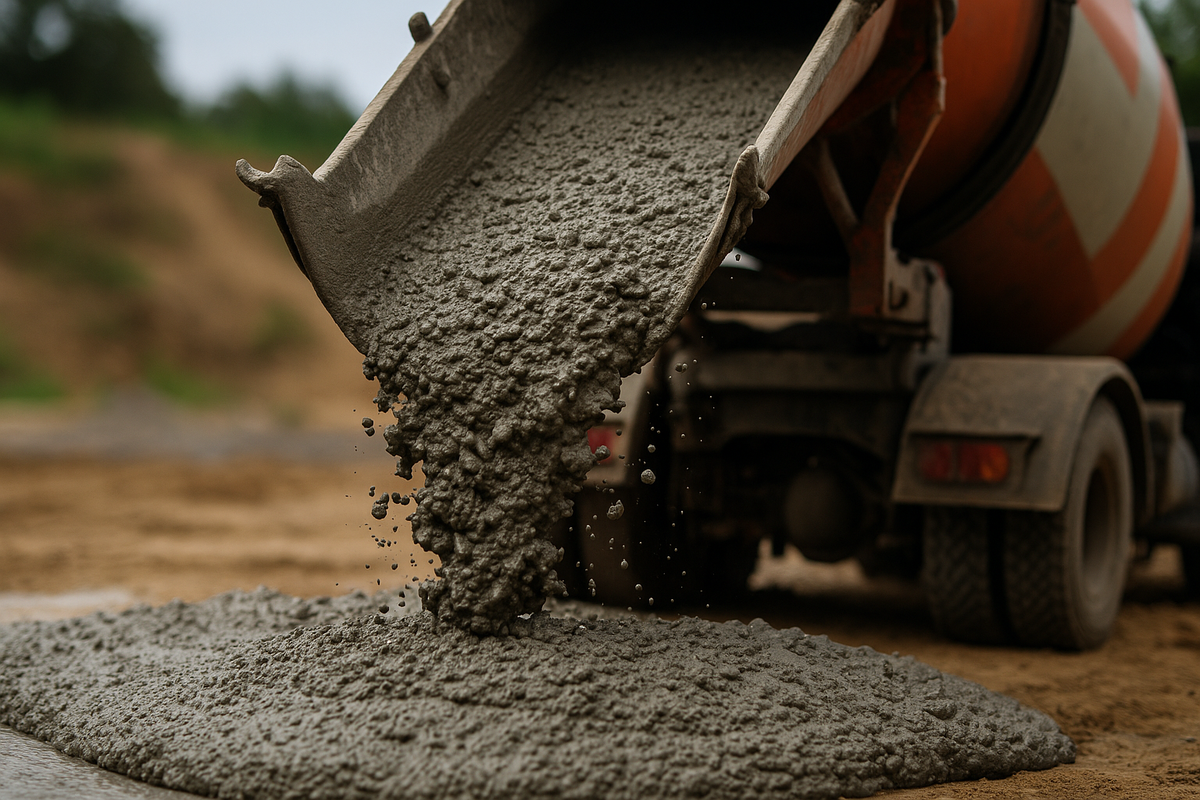 Разгрузка бетона