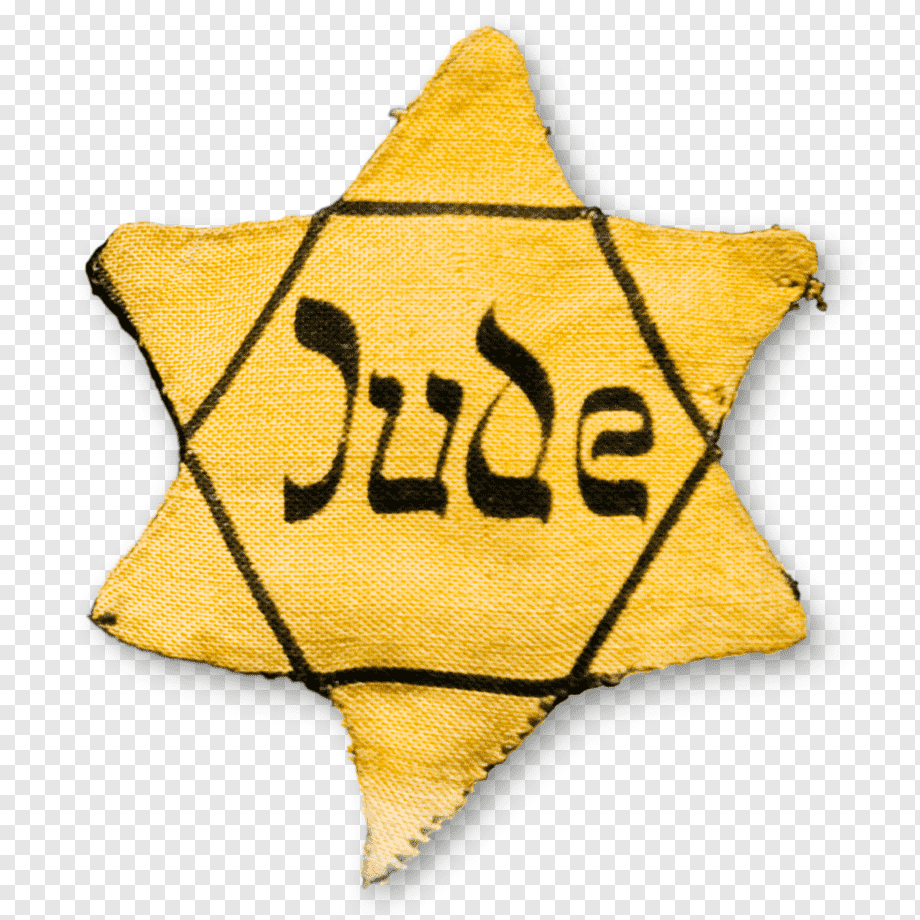 Желтая звезда с надписью «Jude» — обязательный знак, который нацисты заставляли носить евреев с 1941 года.