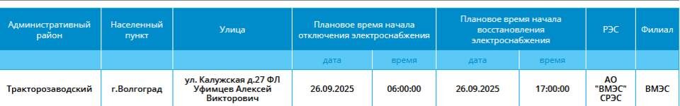    Скриншот: "Россети Юг"