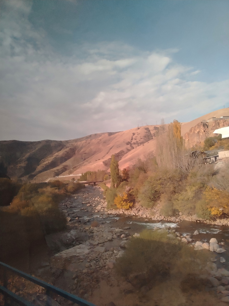 Река Сырдарья. Фото автора из окна поезда