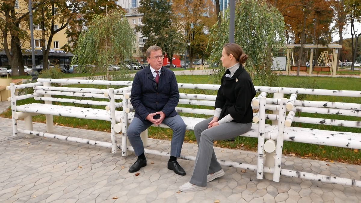 Тула. Сквер Льва Толстого. Интервью с министром жилищного хозяйства и благоустройства Тульской области Олегом Дючковым