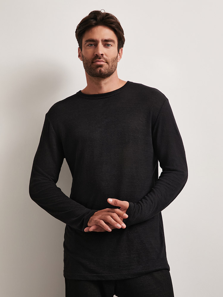 Мужская черная пижама из 100% конопли