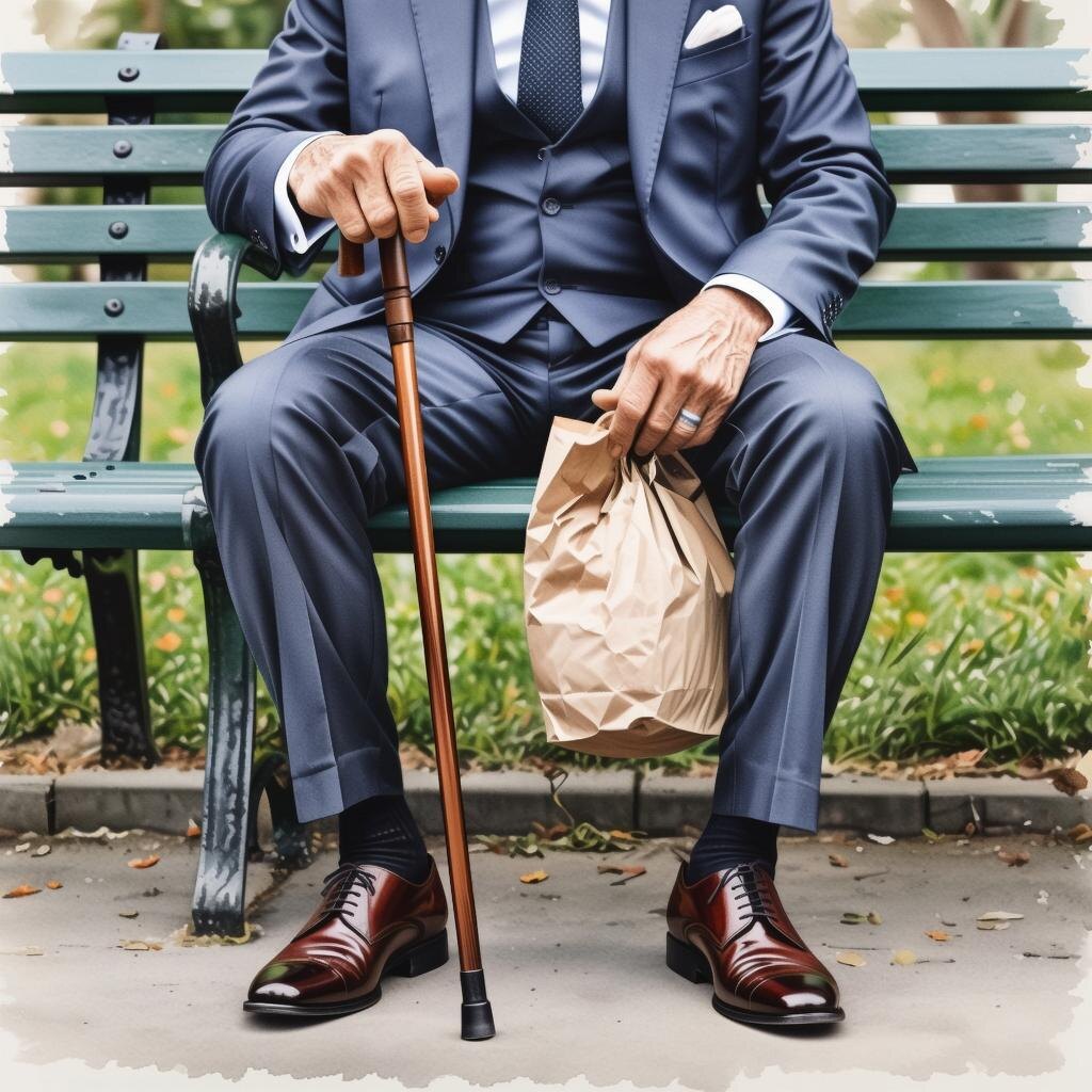 Его костюм, поношенный, но безупречно чистый, говорил о самоуважении, не зависящем от курса доллара.