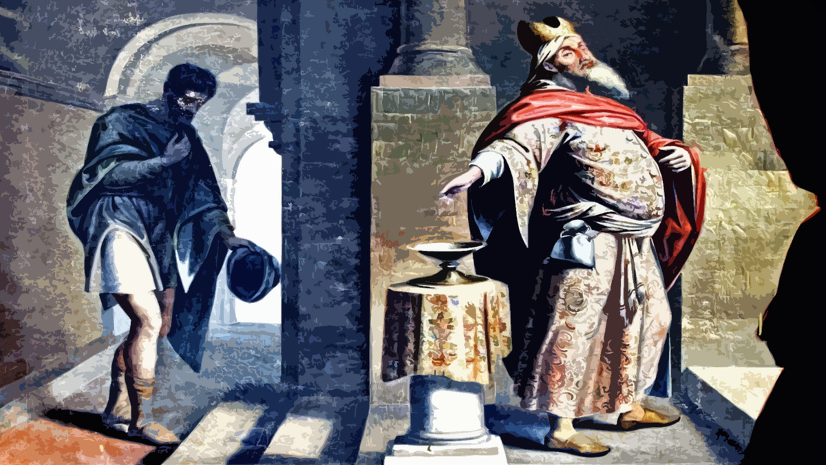 Юлиус фон Каросфельд, «Фарисей и мытарь», 1860 г