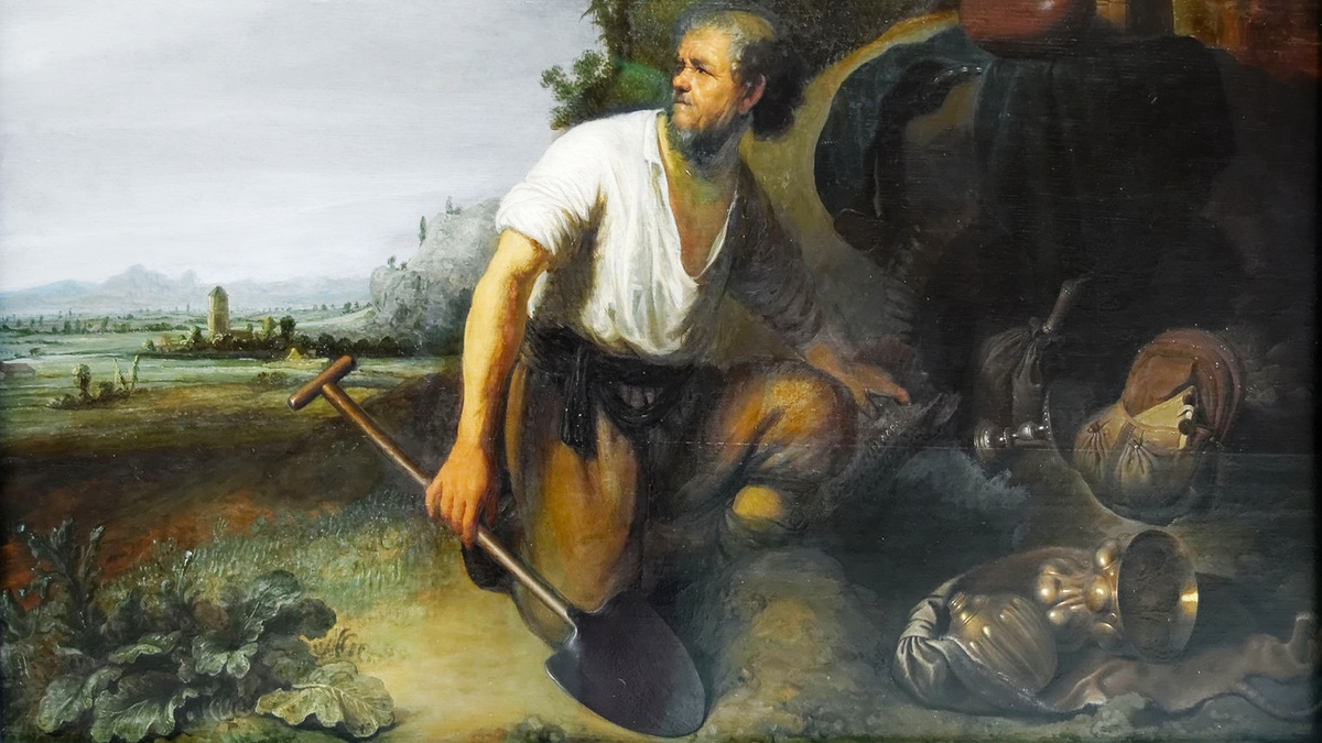 «Притча о зарывшем сокровища», художник Геррита Доу, 1630-1640 гг.