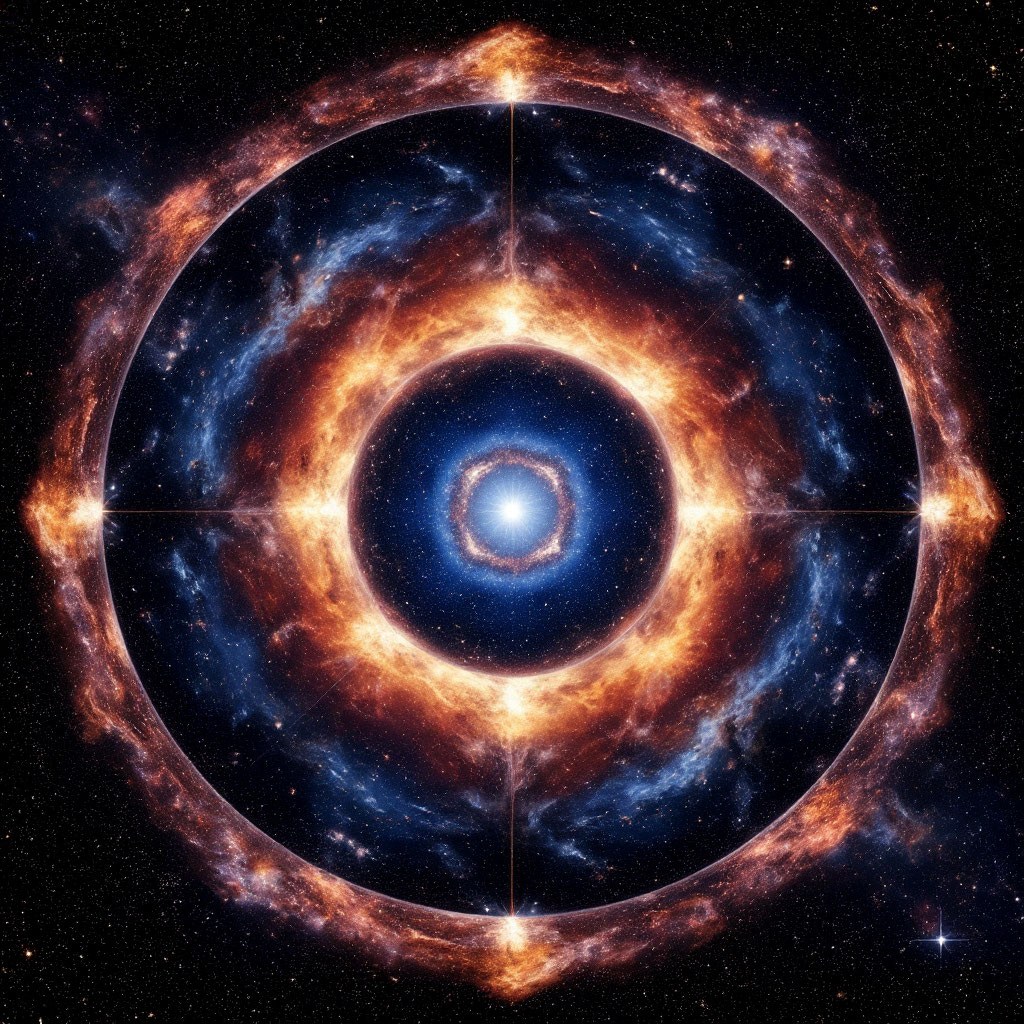 Центр Вселенной прекрасен, но человек находится вовсе не в нем (иллюстрация сгенерирована нейросетью)