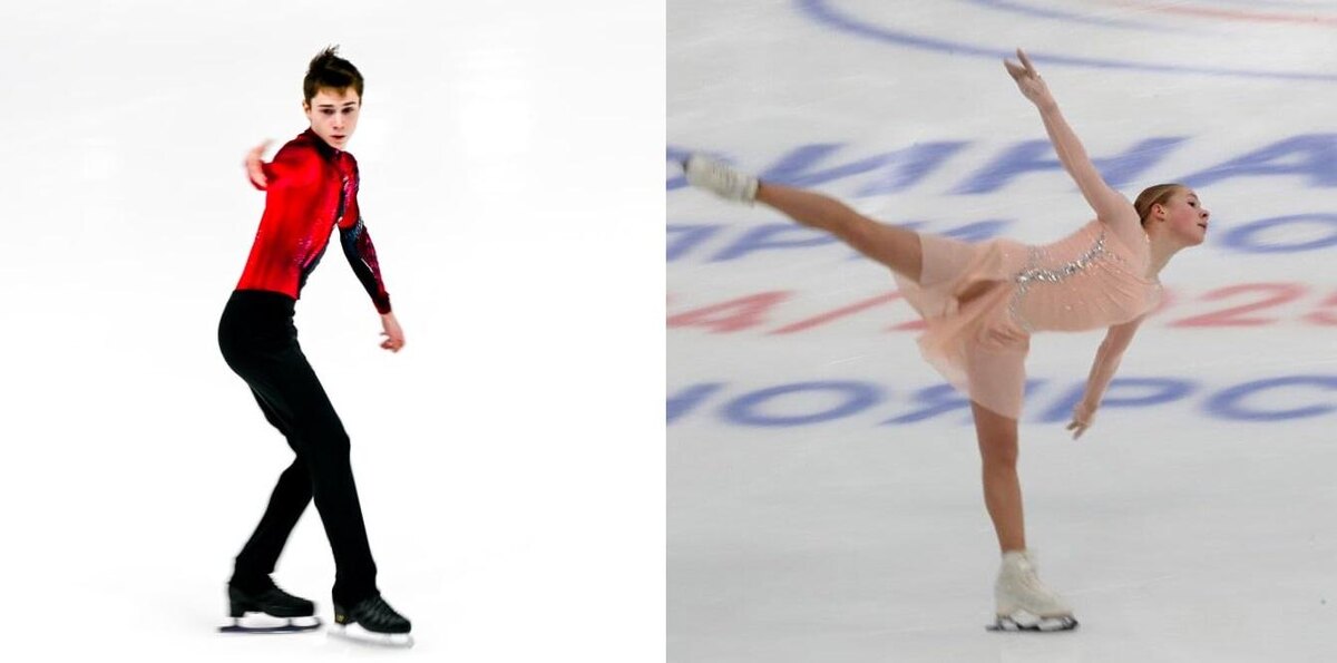     Григорий Фёдоров, Вероника Яметова. Коллаж — «Новости Ру». Исх. фото: «ТГ-канал МАТЧ! Фигурное катание» Фотография взята из открытых источников.