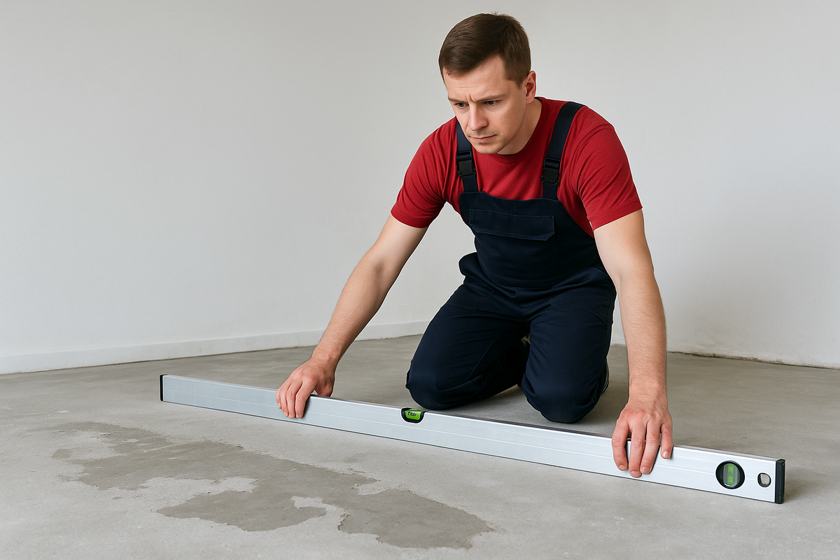 Основание должно быть сухим, ровным и чистым. Допустимый перепад — не более 2 мм на 2 метра.