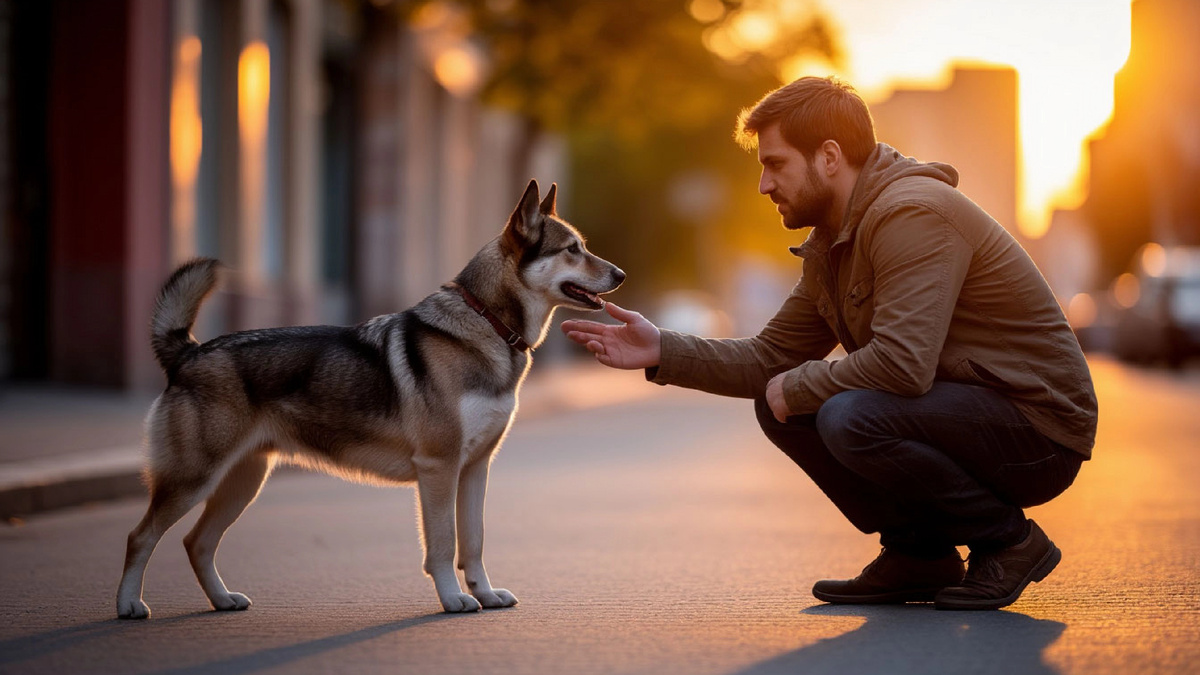 дворняга, доверие, тёплый контакт