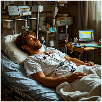 Сгенерировано ИИ- человек в коме.