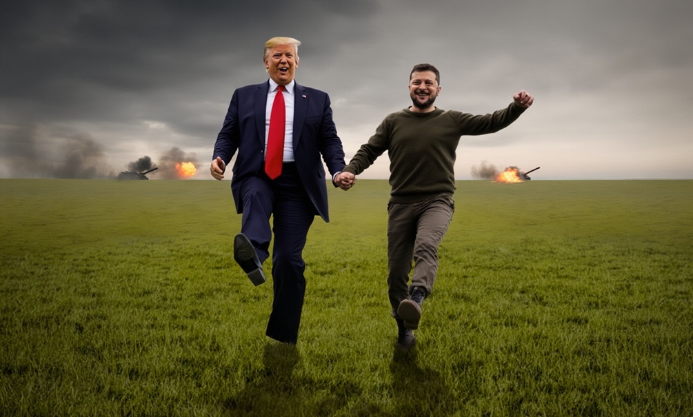    Зеленский как будто поверил, что он теперь "любимый партнер" Трампа. Иллюстрация: "Блокнот"