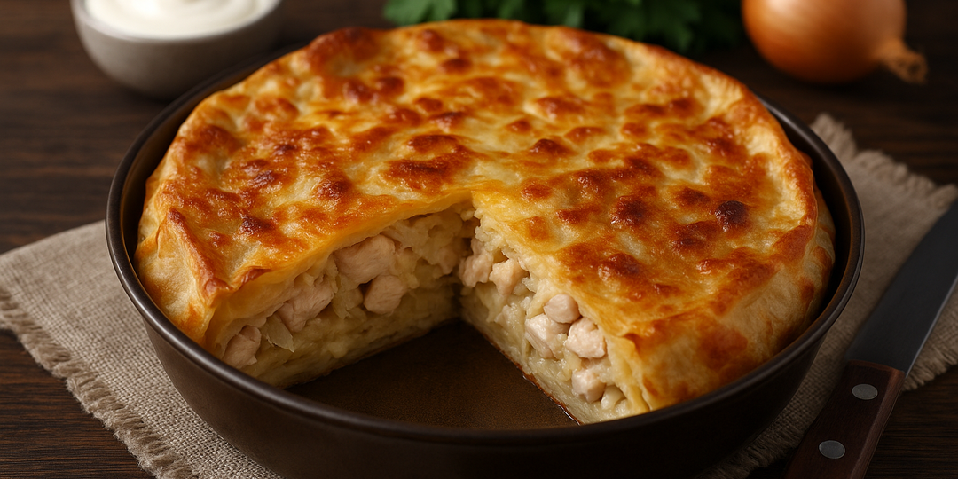 Пирог из лаваша с курицей и луком — быстрый и вкусный ужин без лишних хлопот ЗА МИНУТЫ!