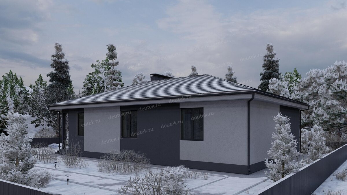 Проект одноэтажного дома 125 м2 в стиле минимализм