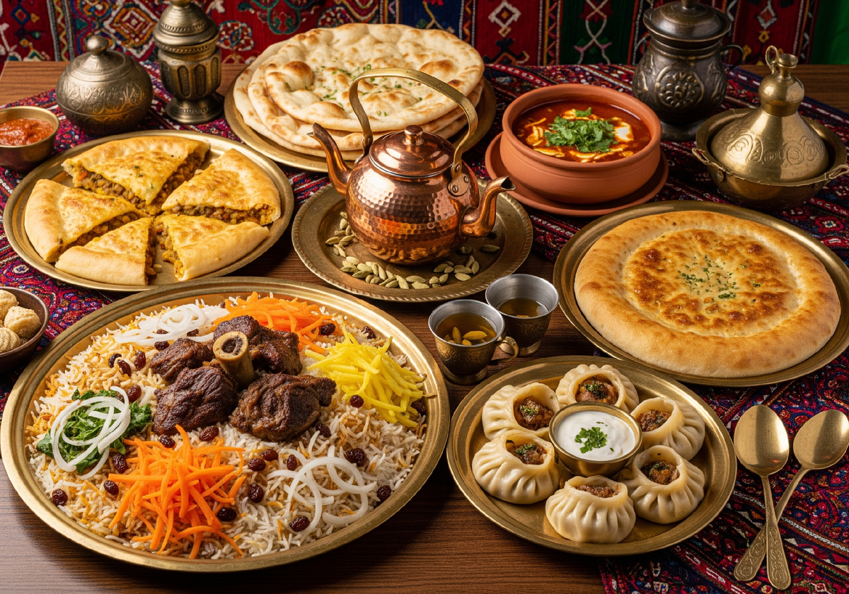 Блюда авганской кухни на столе