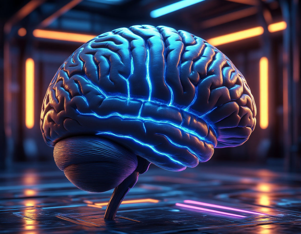 Человеческий мозг. Создано с помощью ИИ.