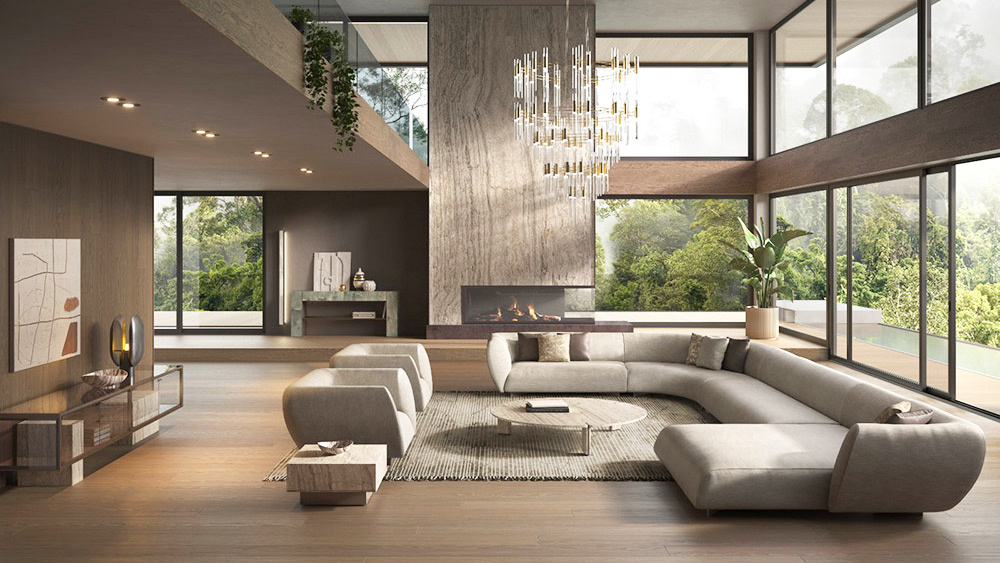 Современная гостиная с итальянской мебелью класса люкс - IVG Home Collection