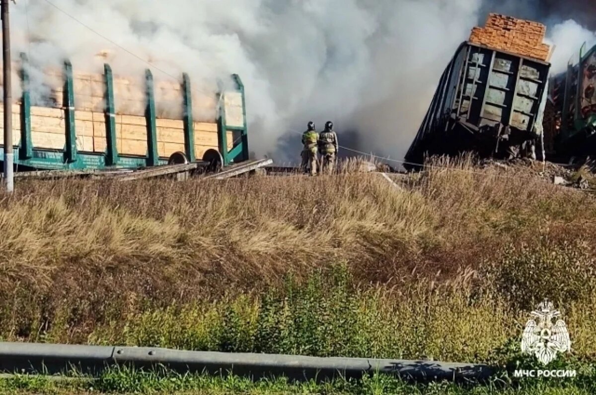   Появилось видео с места столкновения грузовика и поезда под Смоленском