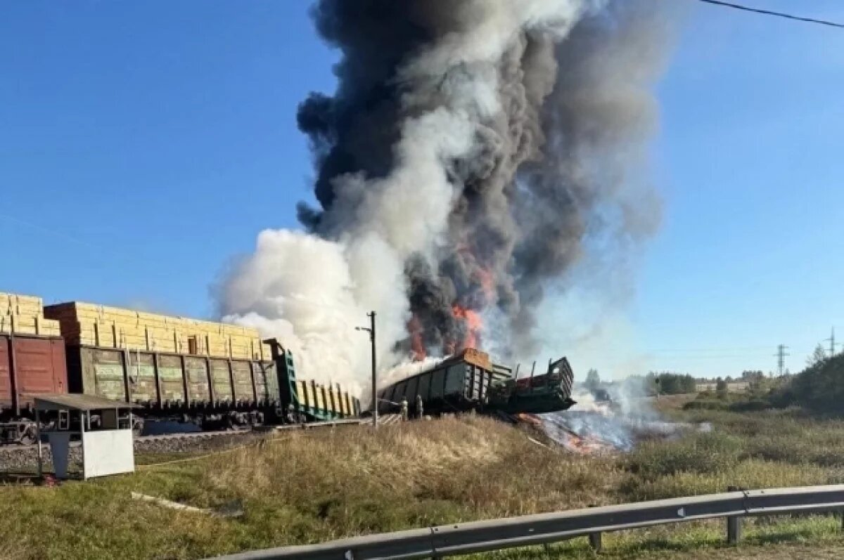    Поезд сошел с рельсов под Смоленском из-за выехавшей на красный свет машины