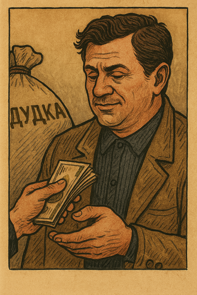 Мужчина получает "бонус" от поставщика оборудования.