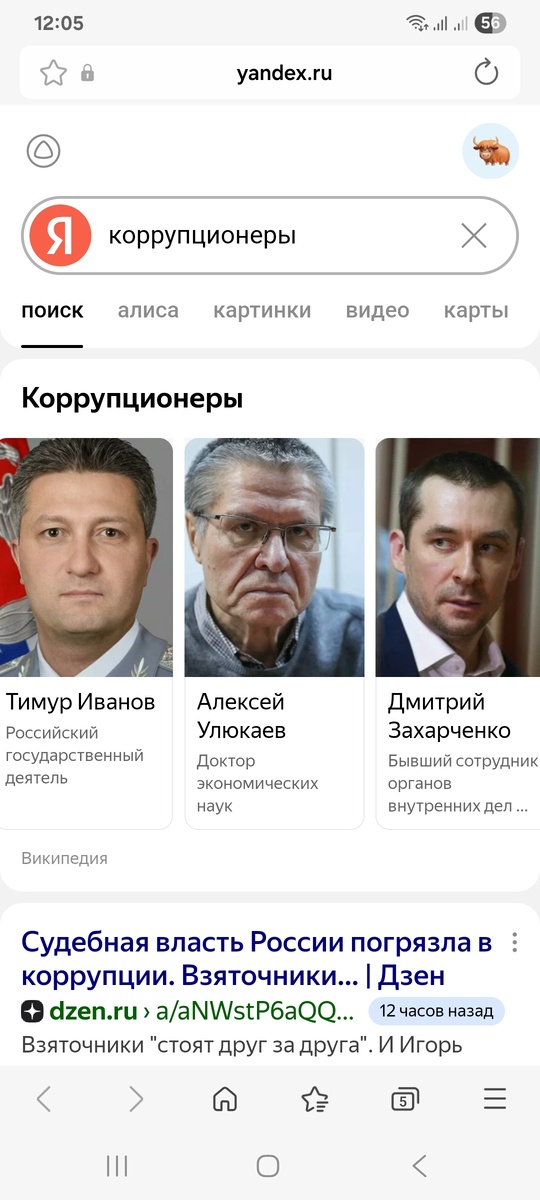 По запросу "коррупционер"выходит такая славная плеяда