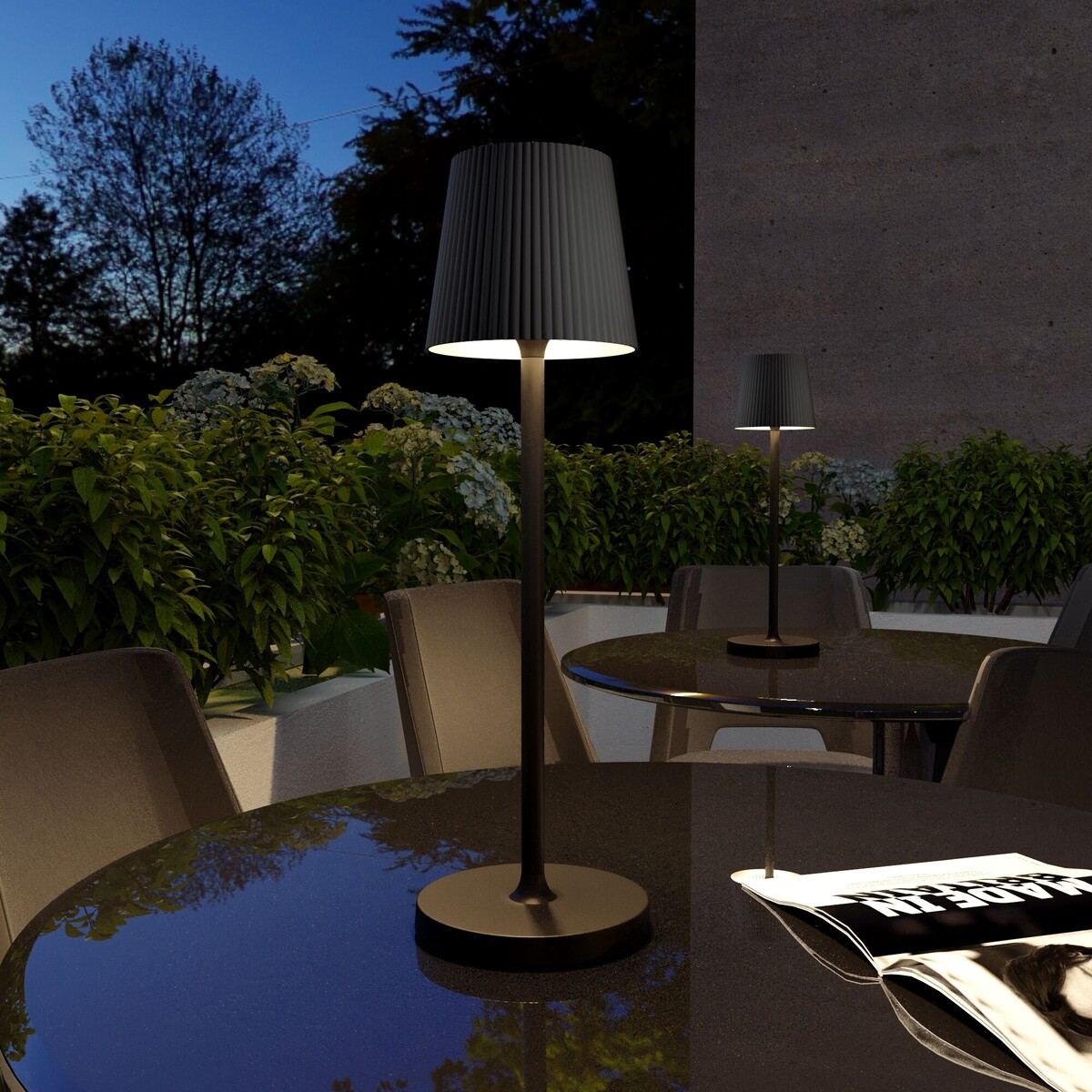Уличный светодиодный настольный светильник Mist черный с аккумулятором IP54
