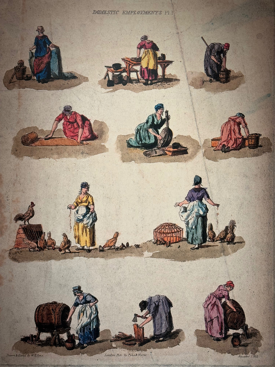 Иллюстрация, где изображены разные женские профессии времен Джейн Остин. Фотография из личного архива. 