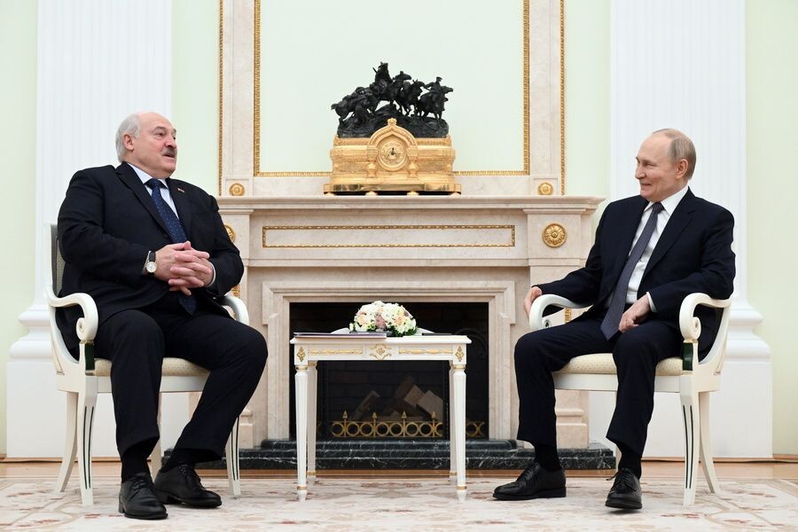    Президент России Владимир Путин и президент Белоруссии Александр Лукашенко / Источник: © Кристина Кормилицына/POOL/ТАСС