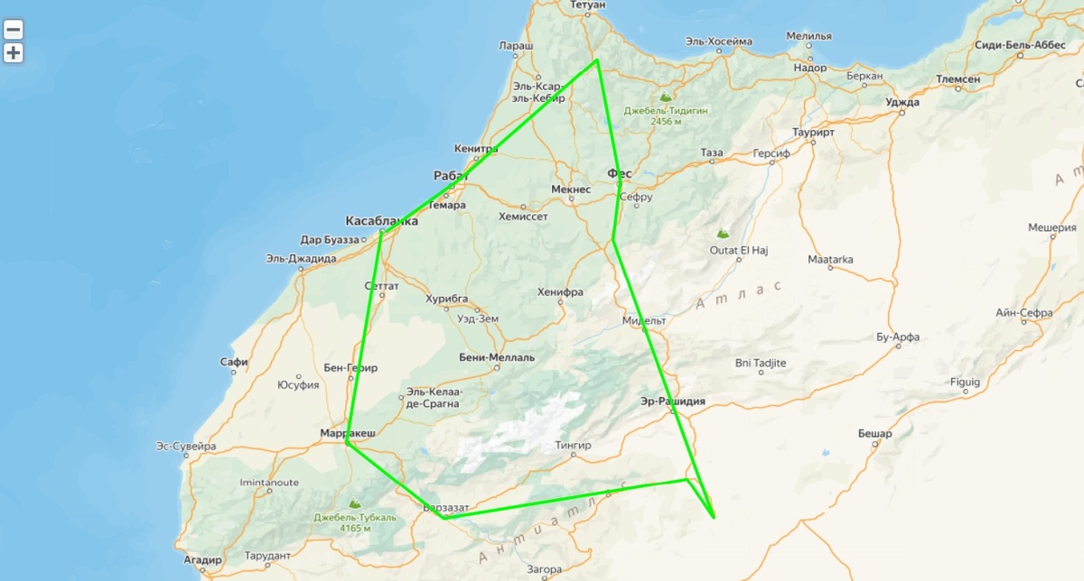 Примерно такой маршрут был в моем путешествии