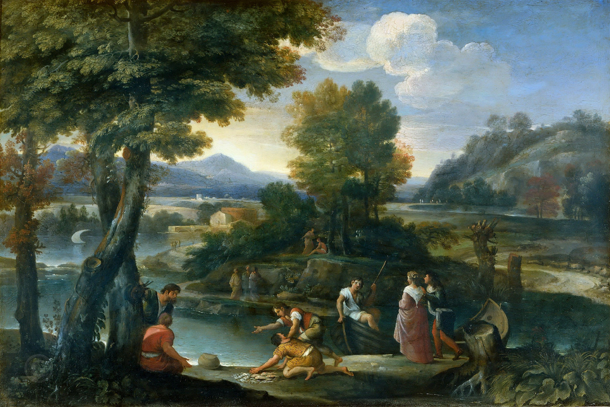 Джованни Франческо Гримальди – Пейзаж с рыболовами