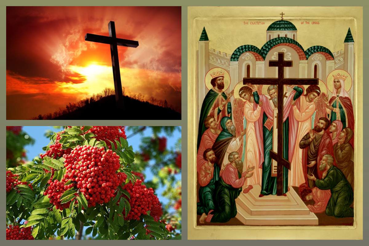 Икона Воздвиженье Креста Господня, рябина, крест/pixabay.com