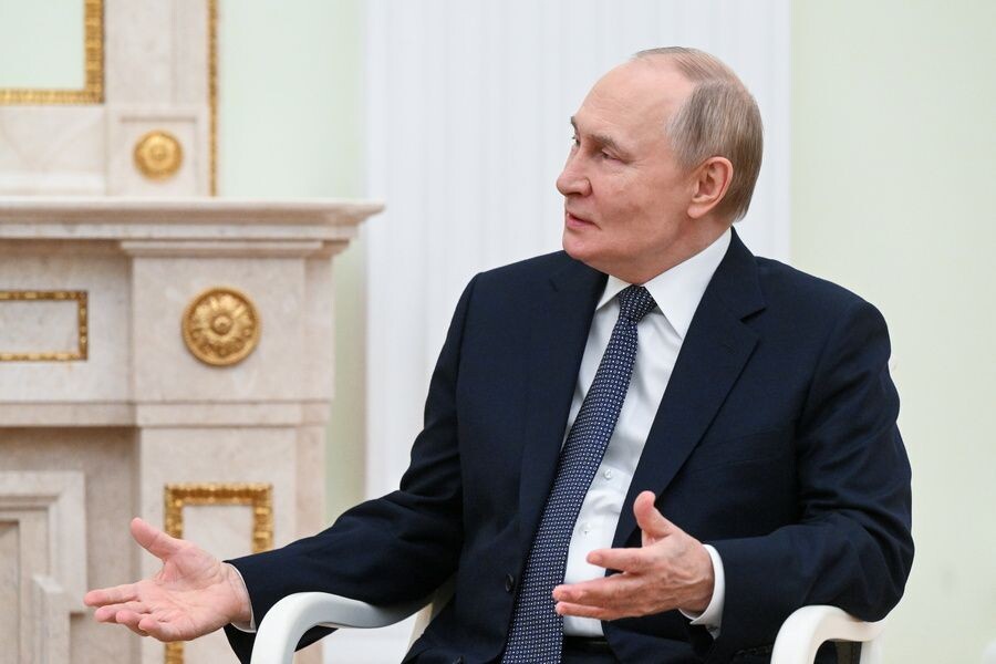    Владимир Путин во время встречи с президентом Белоруссии Александром Лукашенко в Кремле / Источник: © Кристина Кормилицына/POOL/ТАСС