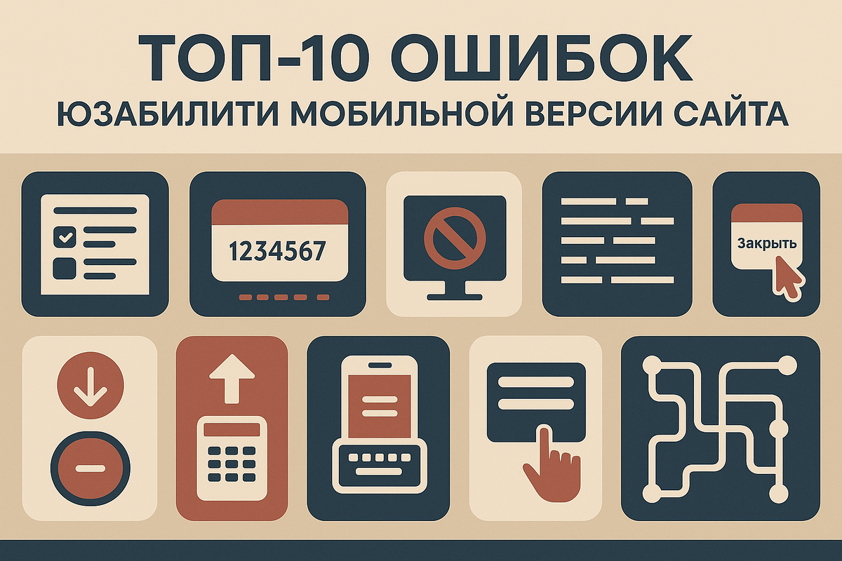 ТОП-10 ошибок юзабилити мобильной версии сайта