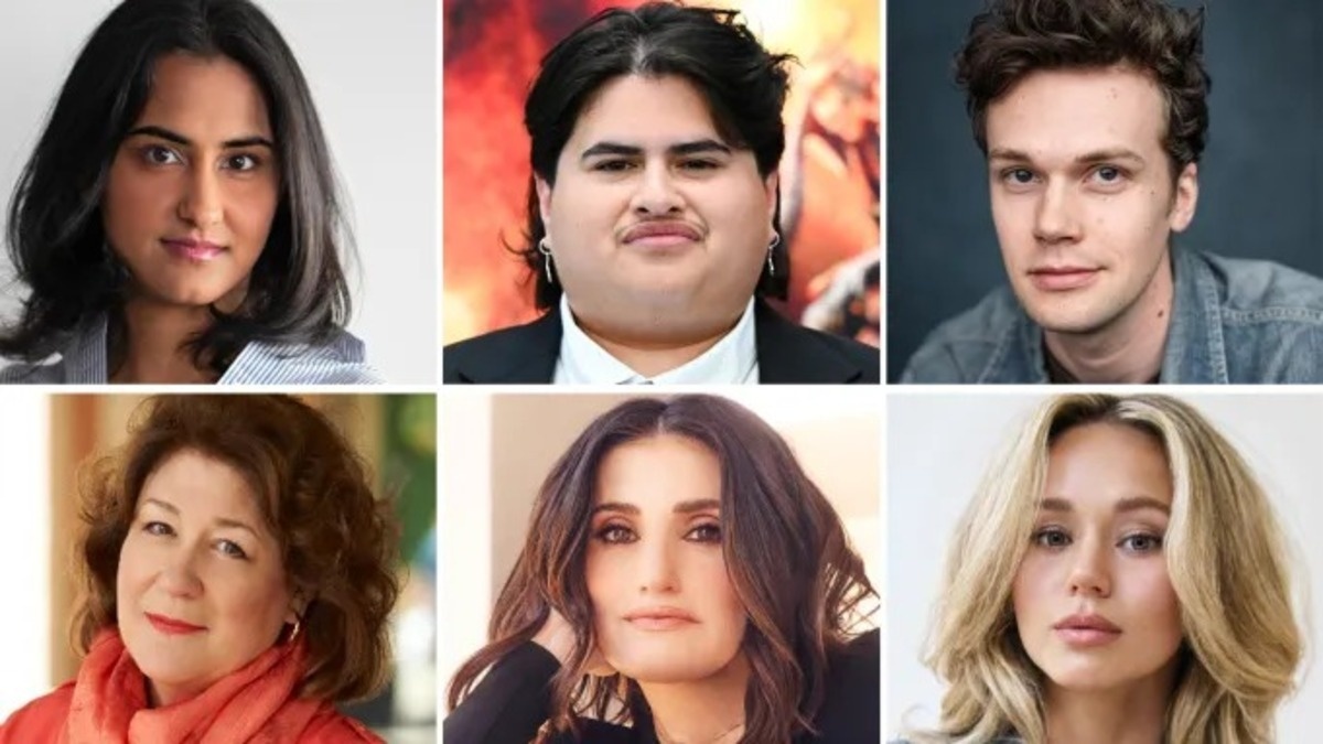 По часовой стрелке вверху слева направо: Амрит Каур, Джулиан Деннисон, Бен Джексон Уокер, Брэк Бэссинджер, Идина Мензел и Марго Мартиндейл. Фото: Randall Ross/Gilbert Flores/PMC/Yellowbelly/Matallana/Shayan Asgharnia/Michael Becker