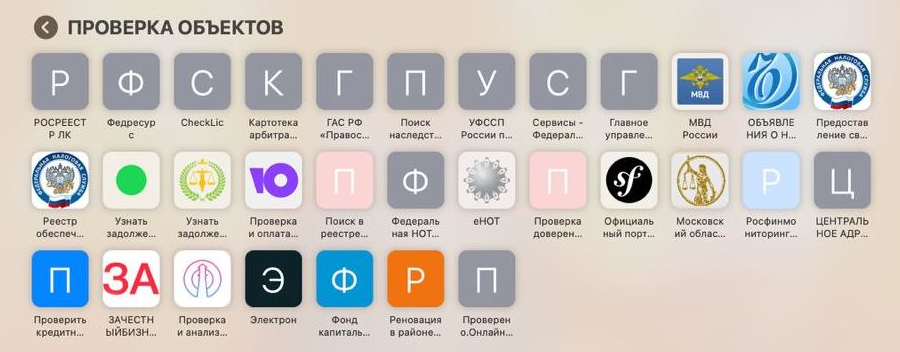 Список сервисов для проверки объекта недвижимости