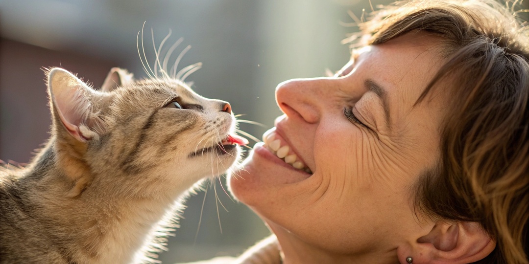 5 объяснений, зачем кошка лижет хозяина